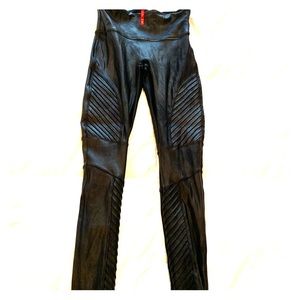 SPANX Faux Leather Moto Leggings